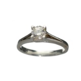 APP: 2.3k 14 kt. White Gold, 0.50CT Round Cut Diamond Ring