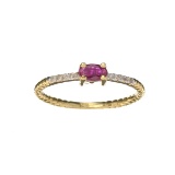 APP: 0.6k Fine Jewelry 14 KT Gold, 0.26CT Ruby And Diamond Ring