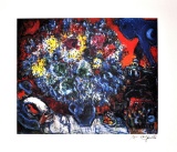 MARC CHAGALL (After) Bouquet de Fleurs et Amants Lithograph, I109 of 500