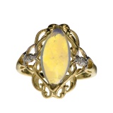 APP: 1.8k 14 kt. Yellow/White Gold, 1.57CT Opal And Diamond Ring