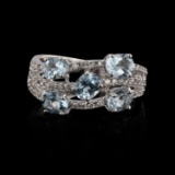 APP: 0k *1.09ctw Aquamarine and 0.26ctw Diamond 14K White Gold Ring (Vault_R9_23615)