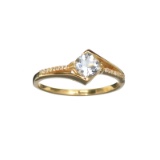 APP: 1k Fine Jewelry, Designer Sebastian 14 KT Gold, 0.55CT Aquamarine And Diamond Ring