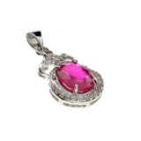 APP: 1.1k Fine Jewelry 3.87CT Ruby And Colorless Topaz Sterling Silver Pendant