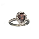 APP: 0.3k Fine Jewelry 2.27CT Pear Cut Red Almandite Garnet And Sterling Silver Ring