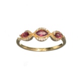 APP: 0.9k Fine Jewelry, Designer Sebastian 14 KT Gold, 0.33CT Pink Tourmaline And Diamond Ring