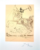 SALVADOR DALI (After) Don Quioxte in Sepia Lithograph, 184 of 500