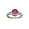 APP: 0.9k Fine Jewelry 2.90CT Round Cut Cabochon Ruby And Sterling Silver Ring