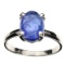 APP: 1k Fine Jewelry Designer Sebastian 3.75CT Oval Cut Cabochon Tanzanite and Sterling Silver Ring