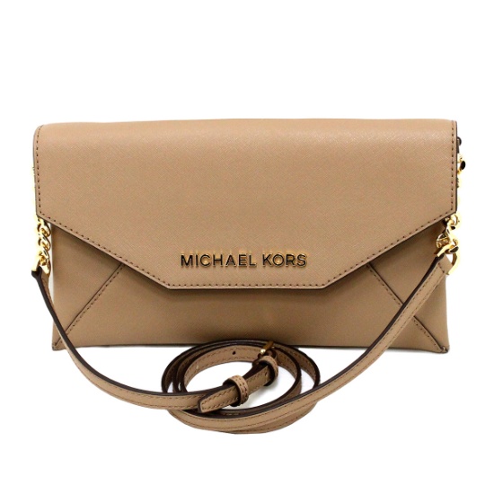 Gorgeous Brand New Never Used Dark Khaki Michael Kors Medium Envelope Clutch Bag Tag Price $328