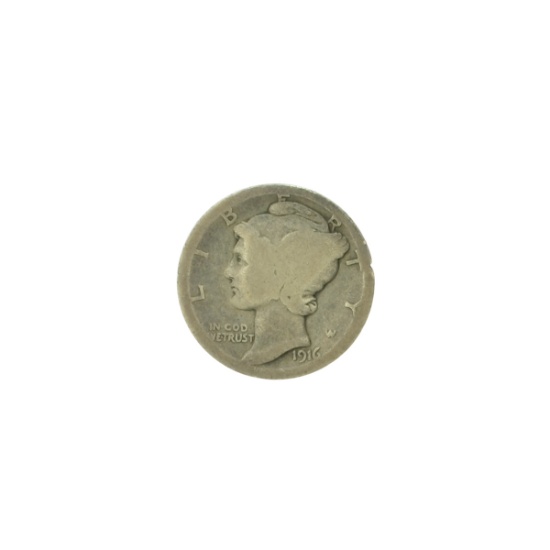 Very Rare 1916-D Mercury Dime Key Coin