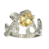 APP: 0.5k Fine Jewelry Designer Sebastian, 1.23CT Citrine And White Topaz Sterling Silver Ring