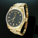 *APP: 22k 18 kt. Gold, Single Quick-Set Rolex, The President, Watch -P-