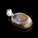 7.30CT Boulder Opal Sterling Silver Pendant