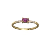 APP: 0.6k Fine Jewelry 14 KT Gold, 0.29CT Red Ruby And Diamond Ring