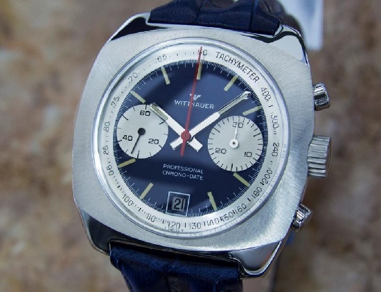 *Wittnauer Professional Chrono Date Men's Manual 1970 Swiss Made Chronograph Watch