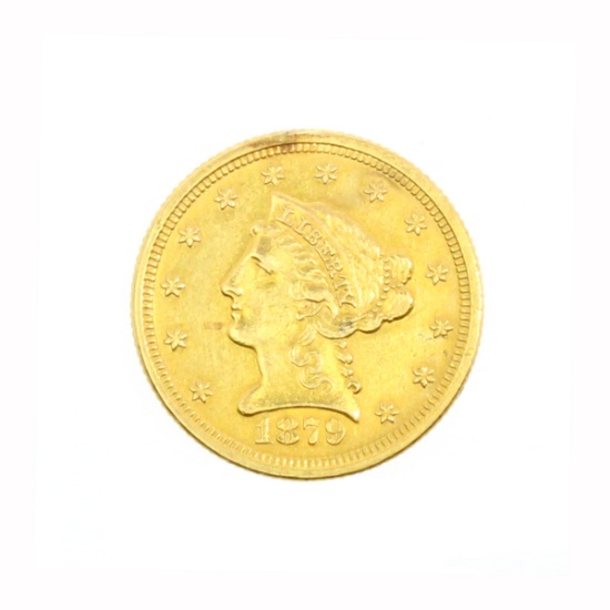 Rare 1879 $2.50 U.S. Liberty Head Gold Coin