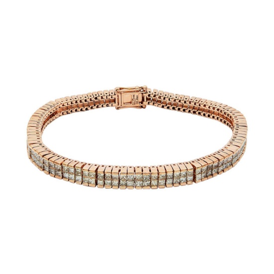 APP: 15.8k *6.82ctw Diamond 14KT Rose Gold Tennis Bracelet (Vault_R9_9549)