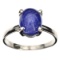 APP: 1k Fine Jewelry Designer Sebastian 3.75CT Oval Cut Cabochon Tanzanite and Sterling Silver Ring