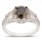 APP: 20.9k *2.23ct Fancy Dark Gray CENTER Diamond 18K White Gold Ring (2.92ctw Diamonds) GIA CERTIFI