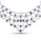 APP: 5.8k 30.6 Pear Cut Sapphire and White Diamond .925 Sterling Silver Necklace -Stunning Quality!