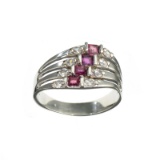 APP: 1k 0.36CT Ruby And Topaz Platinum Over Sterling Silver Ring