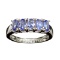 Designer Sebastian 1.70CT Oval Cut Violet Blue Tanzanite And Platinum Over Sterling Silver Ring