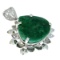 APP: 1.1k 45.55CT Pear Cut Emerald And Sterling Silver Pendant
