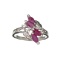 APP: 0.9k Fine Jewelry 0.45CT Ruby And Topaz Platinum Over Sterling Silver Ring