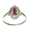 APP: 0.5k Fine Jewelry 0.34CT Pear Cut Ruby And  Sterling Silver Ring