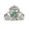 APP: 0.5k Fine Jewelry Designer Sebastian, 0.32CT Round Cut Green Emerald And Sterling Silver Ring