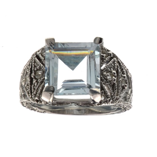 APP: 2.3k Fine Jewelry 3.83CT Beryl Aquamarine And Topaz Sterling Silver Ring
