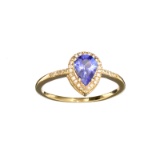 APP: 2.2k Fine Jewelry Designer Sebastian 14 KT Gold, 0.97CT Tanzanite And Diamond Ring