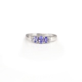 APP: 1.2k Fine Jewelry 1.00CT Tanzanite And Topaz Platinum Over Sterling Silver Ring