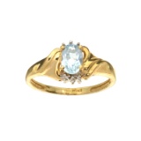 APP: 1k Fine Jewelry 10kt. Yellow/White Gold, 0.70CT Aquamarine And Diamond Ring