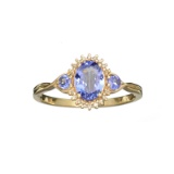 APP: 1.6k Fine Jewelry, Designer Sebastian 14 KT Gold, 0.93CT Tanzanite And Diamond Ring