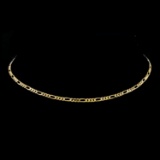 *Fine Jewelry 14 KT Gold, 6.5GM. 16'' Chain Necklace (GL Figaro 080)