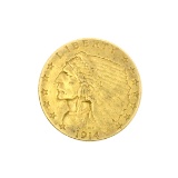 Rare 1914-D $2.50 U.S. Indian Head Gold Coin