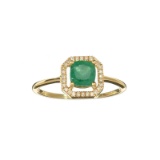 APP: 1.1k Fine Jewelry 14 KT Gold, 0.72CT Green Emerald And Diamond Ring
