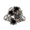 Fine Jewelry Designer Sebastian 1.80CT Blue Sapphire And Topaz  Platinum Over Sterling Silver Ring