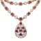 APP: 12.2k *25.01ctw Ruby and 3.01ctw Diamond Silver Necklace (Vault_R9_11310)