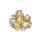 APP: 0.4k Fine Jewelry Designer Sebastian, Oval Cut 2.60CT Citrine And Sterling Silver Cluster Ring