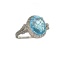 APP: 2.8k Fine Jewelry 14 KT White Gold, 11.82CT Oval Cut Blue Topaz And Diamond Ring