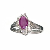 APP: 0.9k 1.11CT Ruby And Topaz Platinum Over Sterling Silver Ring