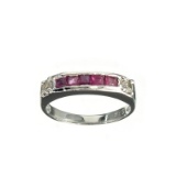 APP: 0.8k 0.31CT Ruby And Topaz Platinum Over Sterling Silver Ring