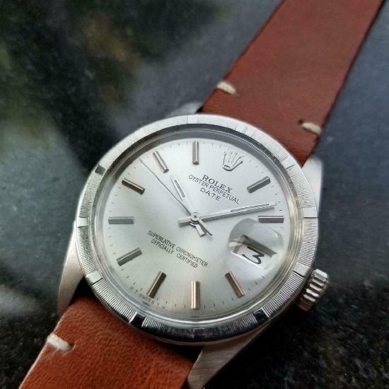 *ROLEX Men's SS Oyster Perpetual Date 1501 Automatic 1969 Swiss Vintage Watch