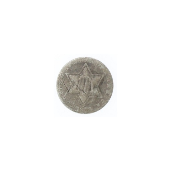 1853 Silver Three-Cent Coin