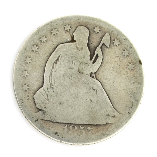 1857 Liberty Seated Half Dollar Coin
