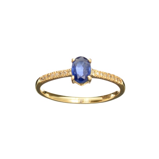 APP: 0.7k Fine Jewelry Designer Sebastian 14 KT Gold, 0.66CT Blue Sapphire And Diamond Ring