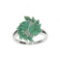 APP: 0.5k Fine Jewelry 0.96CT Marquise Cut Green Emerald And Sterling Silver Ring