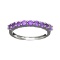 Fine Jewelry 0.65CT Round Cut Purple Amethyst Quartz And Platinum Over Sterling Silver Ring